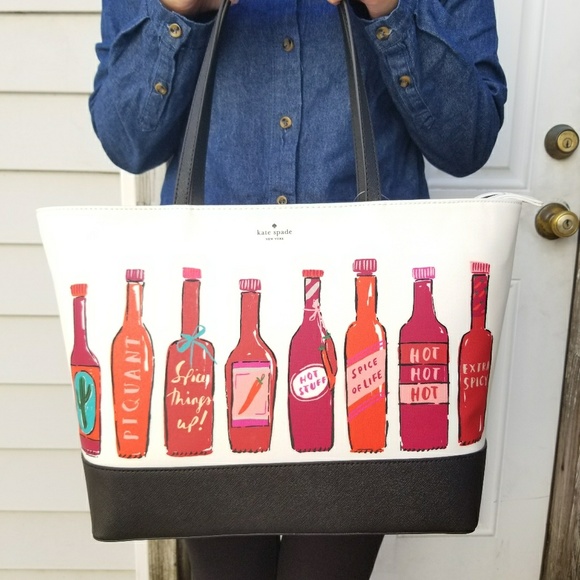Kate Spade Hot Sauce Remmi Extra Spicy Tote Bag - Picture 3 of 4